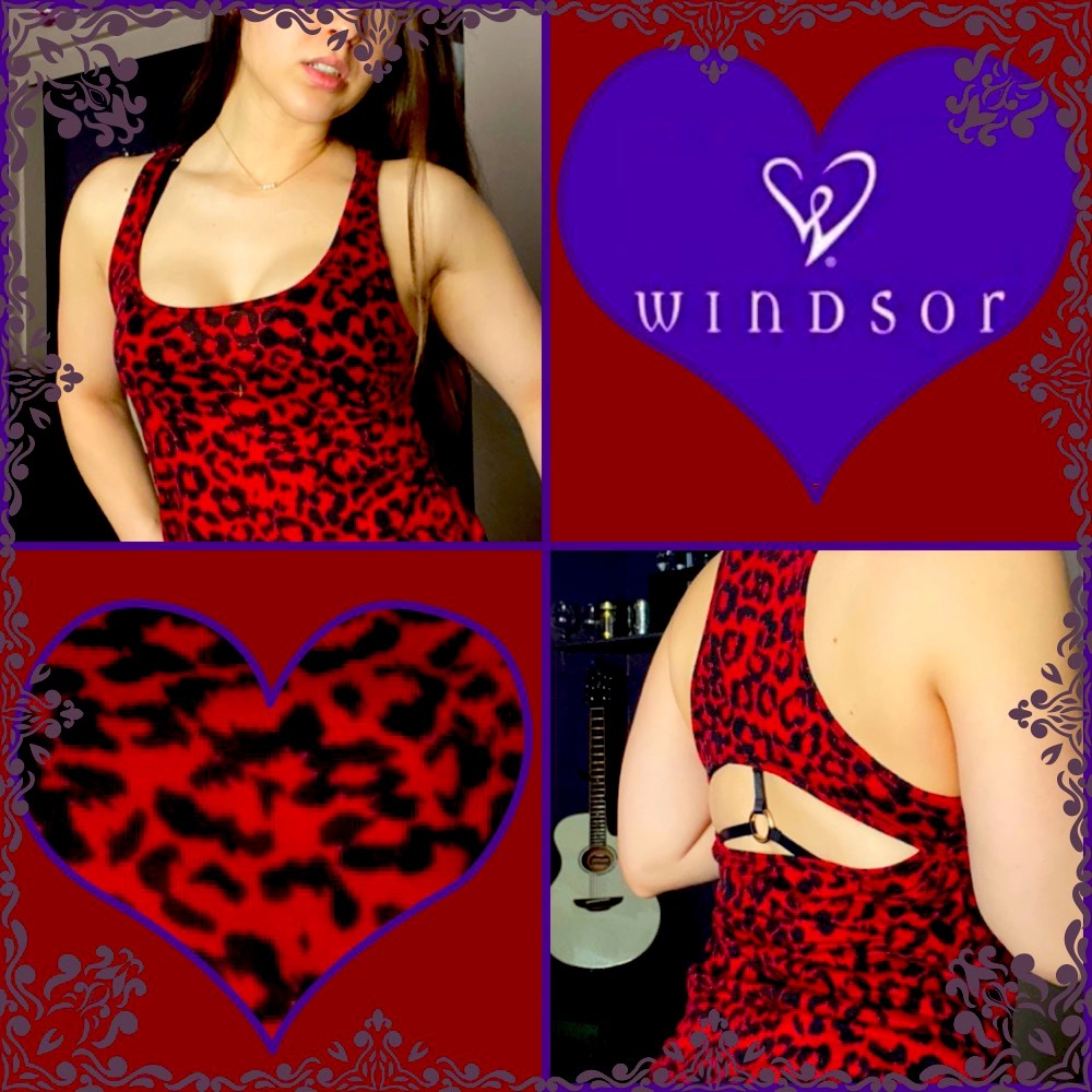 2/$10 Windsor Red Cheetah Open Back Tank Top